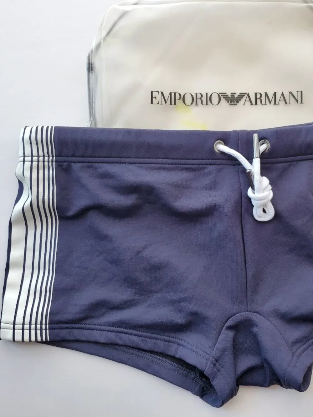 Emporio Armani Men's Square Cut Swimsuit - Size 48/ US Medium 34